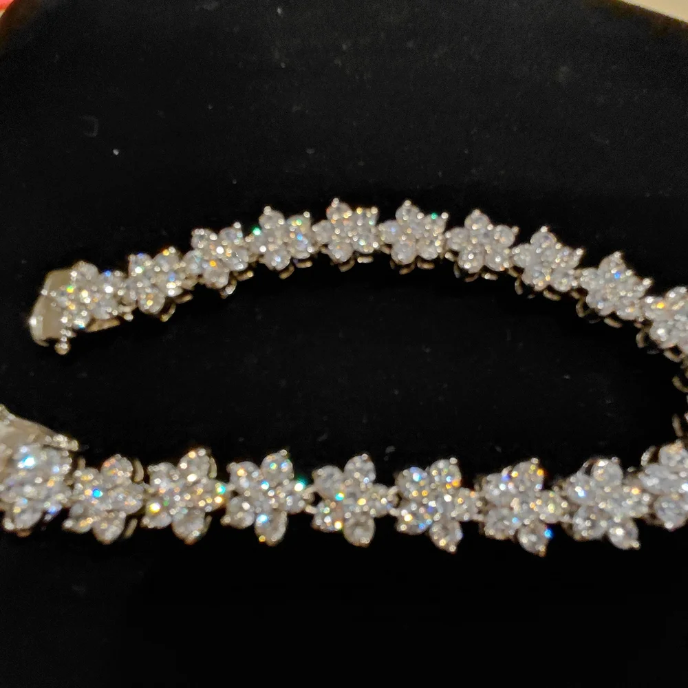 QVC - Elegant Silver Floral Bracelet - Picture 3 of 8